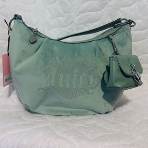 Juicy Couture Sage Green Hobo Shoulder Bag.